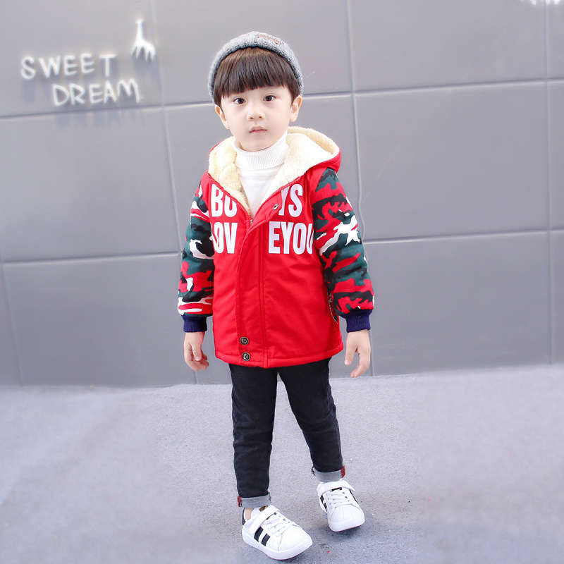 BibiCola Baby Kleidung Streifen Buchstaben Gedruckt Kapuze Unten Jacke Tops Plus Samt Warme Kleidung Baby Winter Jungen Unten Jacke