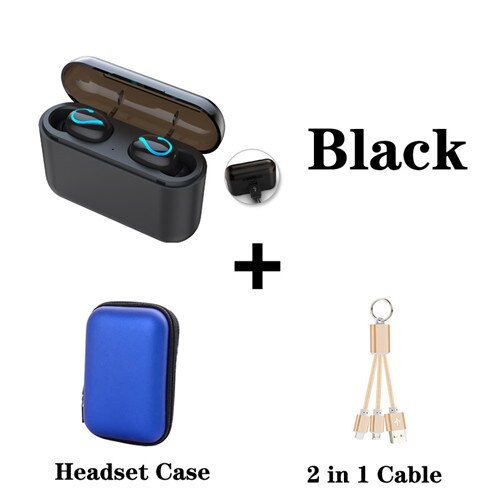 Mini Bluetooth 5.0 Earphones For Huawei Honor 20 10 10i 20i 10 9 Lite 8C 8X Play v10 v20 6a 6c 6x lite 8x max Wireless Earbuds: add blue bag cable