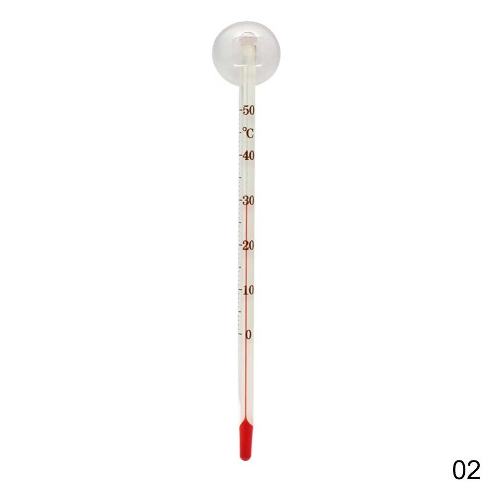 15Cm Hydrometer Aquarium Glas Aquarium Thermometer Aquarium Dompelpompen Glazen Thermometer Met Zuignap: White
