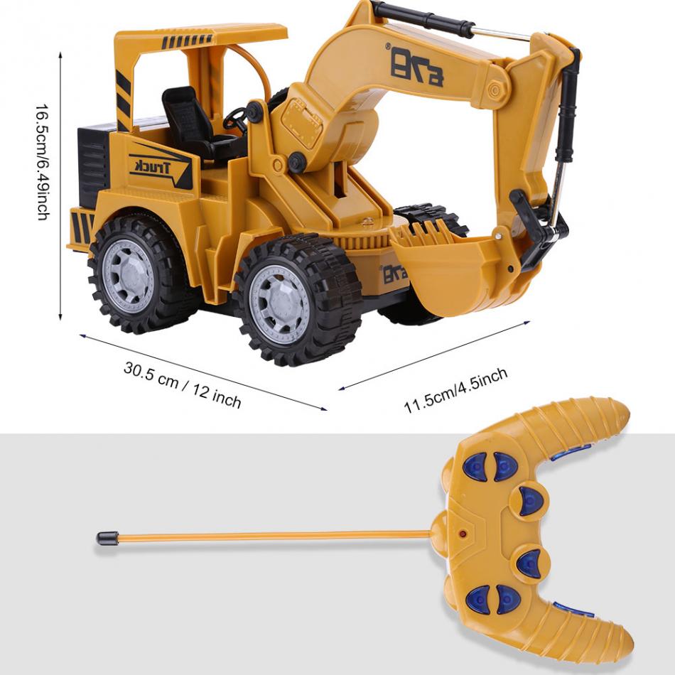 1:24 5 Kanaals Rc Tractor Graver Afstandsbediening Graafmachine Bouw Truck Speelgoed Voor Jongens