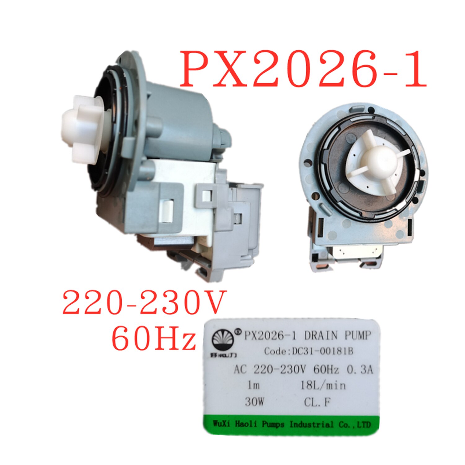 Replacement PX2026-1 Drain Pump Mptor Fit For Samsung washing machine 220-230V 60Hz