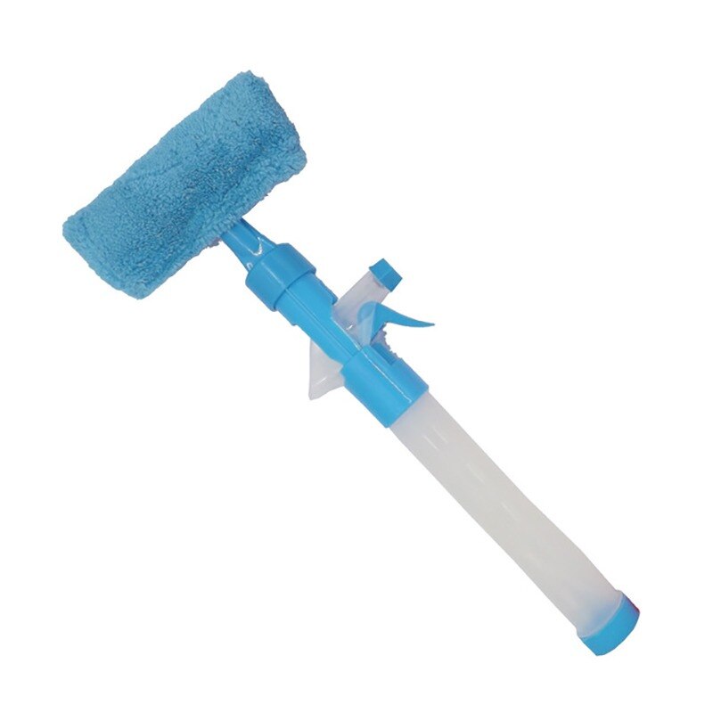 Long Hand Cleaner Brush Window Glass Cleaning Scrubber For Washing Windows Plastic Spray Water Household Multifunctional: Blue