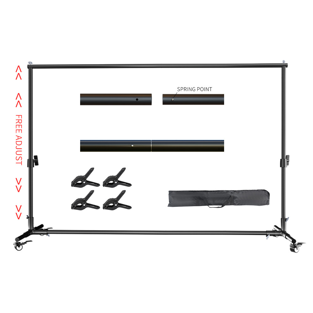 Fondos de ruedas de estudio fotográfico 2x2M 2x3M fondos fotográficos móviles profesionales Kit de sistema de soporte ajustar la altura: royal blue