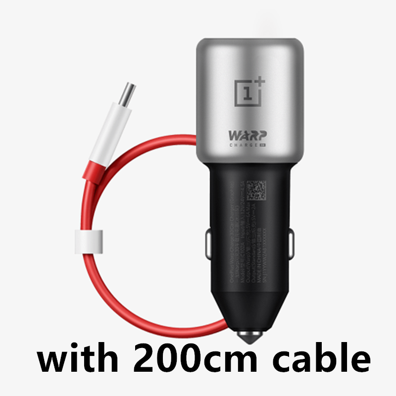 OnePlus Original Warp Ladung 30W Schnelle Auto Ladegerät 5V/6A 6A Usb Typ C Kabel Für OnePlus 8 pro 7T Pro 7 pro 7 6T 6 5T 5 3T 3: car with 200cm cable