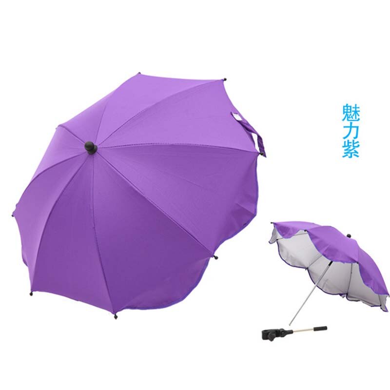 Deaf child stroller umbrella free bending baby stroller umbrella parasol fixture child umbrella UV protection: Purple