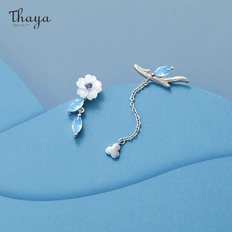 Thaya argent plaqué goujons boucle d'oreille chaîne jasmin goujon platine de pour les femmes boucle d'oreille saison série Fine bijoux