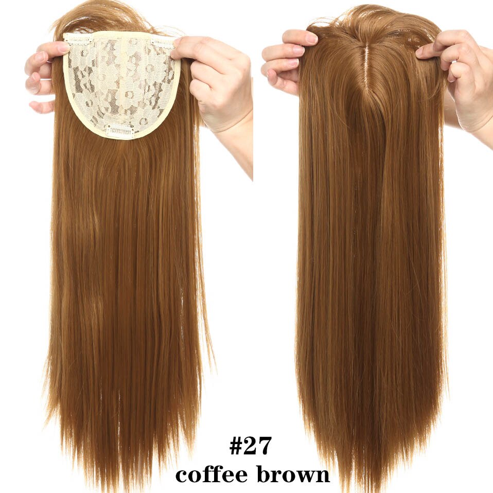 Perruque synthétique à Clip avec frange – s-noilite, en Fiber haute température, 8 couleurs, 17 pouces: coffee brown