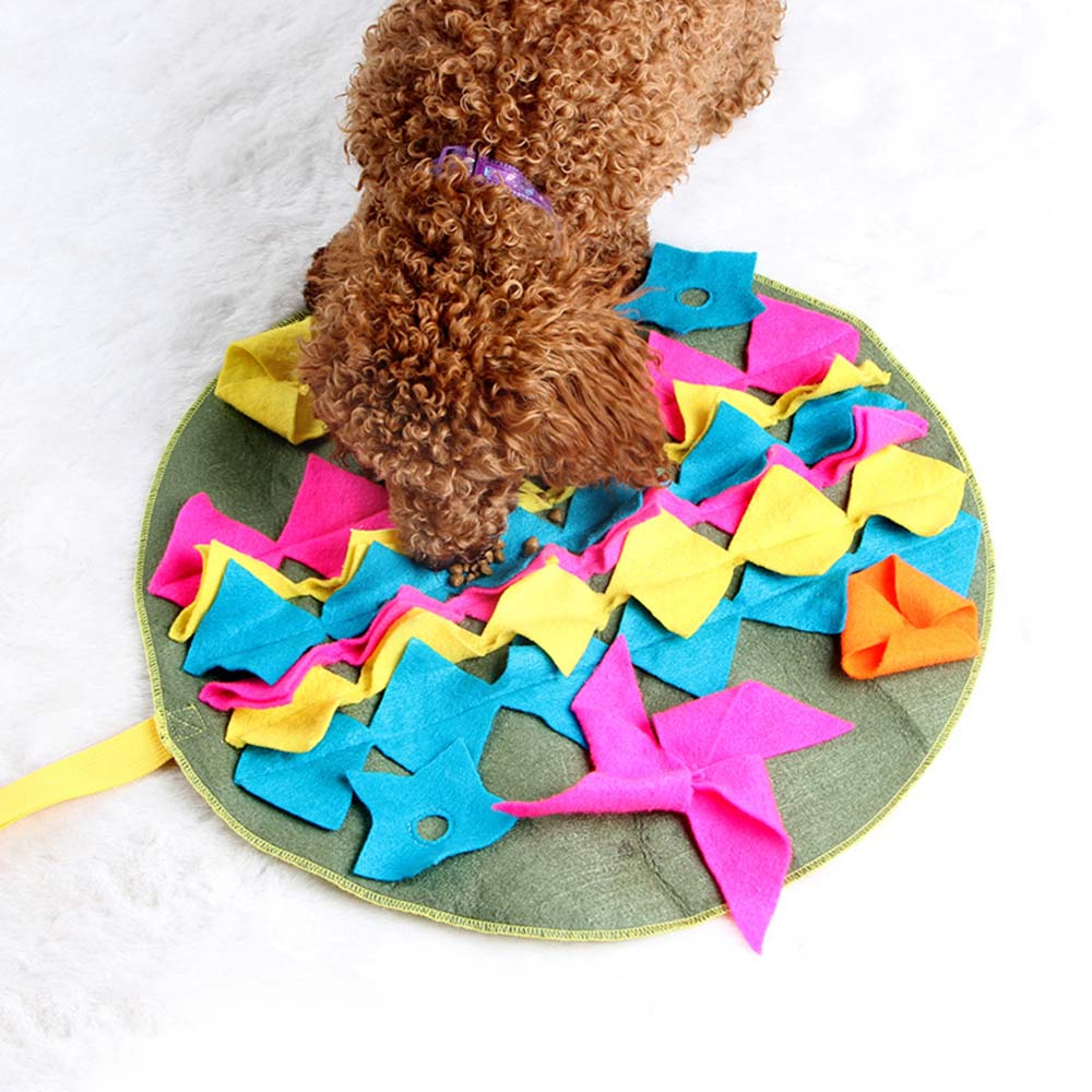 Kæledyr hund sniffemåtte find mad træning tæppe leg legetøj hundemåtte til at lindre stress puslespil sniffing mat pad