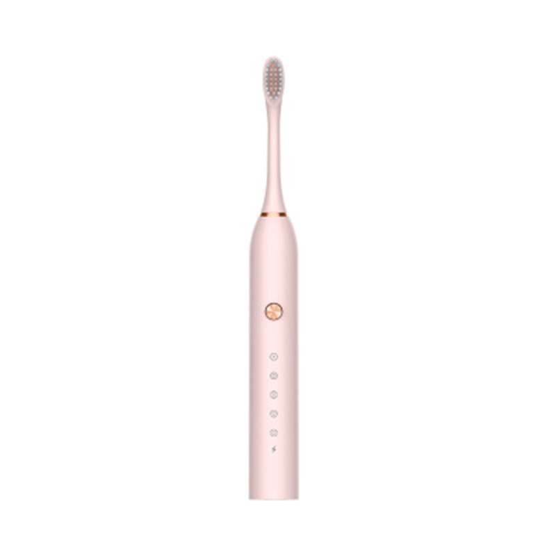 Electric Toothbrush Ultrasonic Deep Cleaning Machine Toothbrush Head Replaceable Smart Chip Sonic Toothbrush: pink