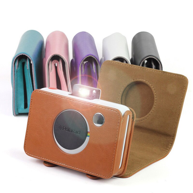 PU Leather Protection Bag Case Cover For Polaroid Snap Touch Instant Film Photo Camera with Shoulder Removable Strap