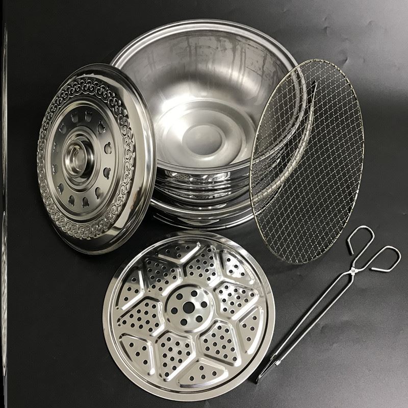 Portable Barbecue Heated Fireplace Stainless Steel BBQ Grill Moving Heating Stove Charcoal Warm Pot Household Stove Fire Bucket: 5Pcs
