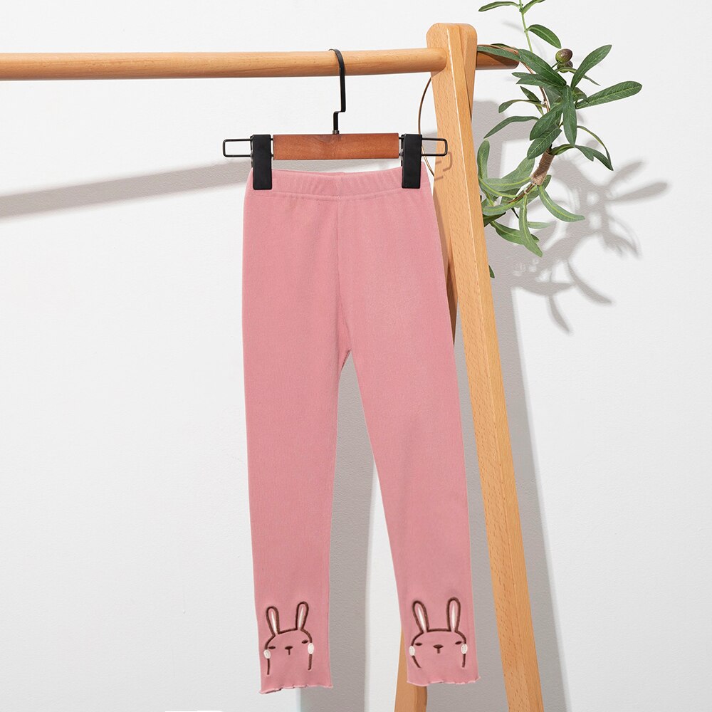 Ropa para niñas y niños de 3 a 11 años, Leggings informales, pantalones de conejo encantador, novedad de: Pink / 3-4T