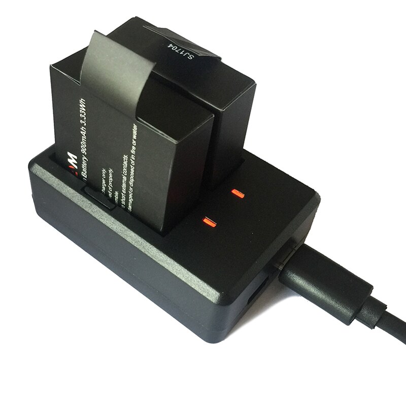 2 stks SJCAM Batterijen Oplaadbare Batterij + Dual Charger Voor SJ4000 SJ5000 SJ5000X Elite WIFI M10 Plus actie Camera Accessoires
