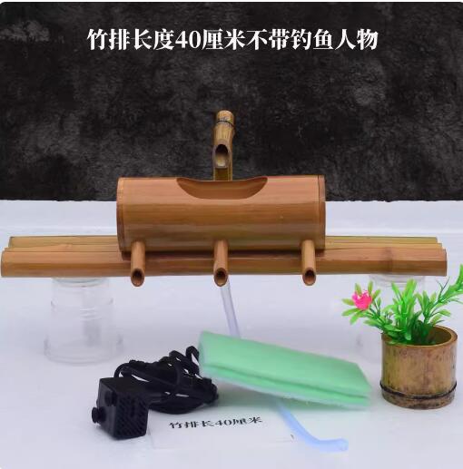 Décoration Feng Shui en bambou pour Aquarium, recyclage de l'eau, fontaine d'eau en Tube, filtre de creux en pierre, mobilier de bureau: L / plum