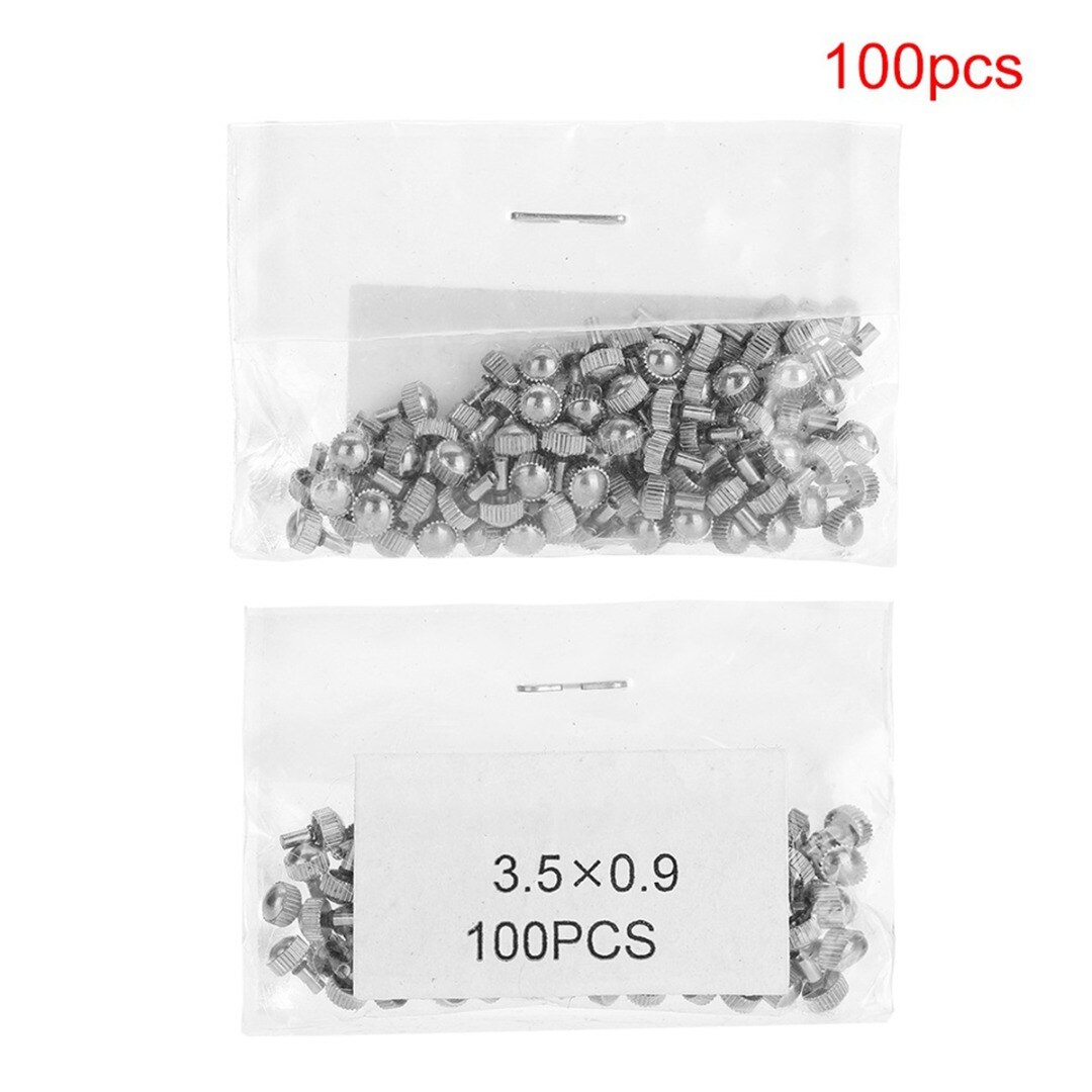 100 Stks/partij Vervanging Schroef Buis Horloge Voor Quartz Horloge Accessoires Goud Zilver Kleur Horloge Crown Onderdelen Set Horloge Reparatie Tool