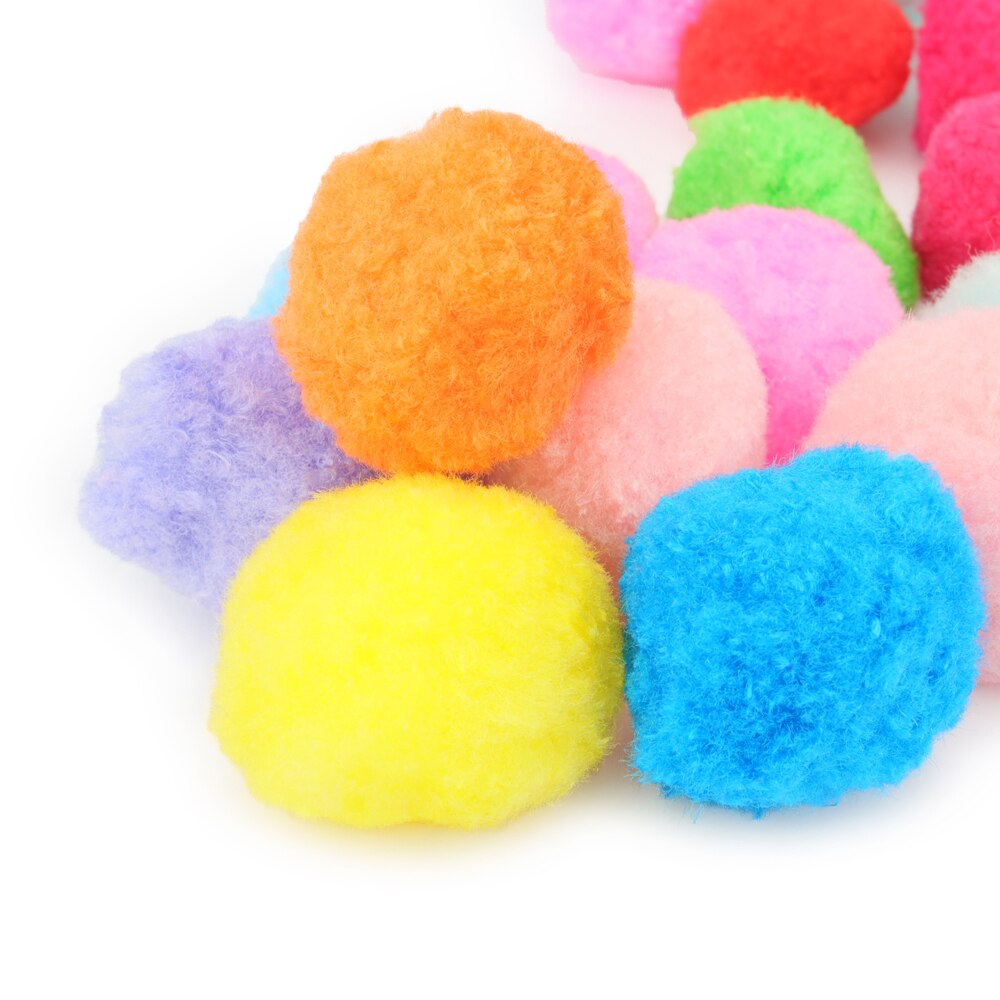 Soft Ball Cat Toys Mix Color Fuzzy Pet Ball Toy Cat Teaser Interactive Balls Toys For Kitten