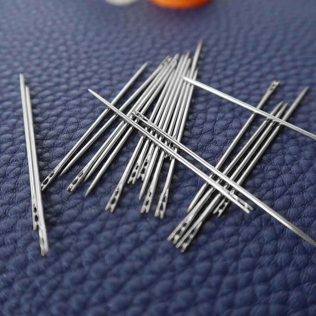 12PCS Thick Big Eye Sewing Self-Threading Needles Embroidery Hand Sewing Simple Threading Needles
