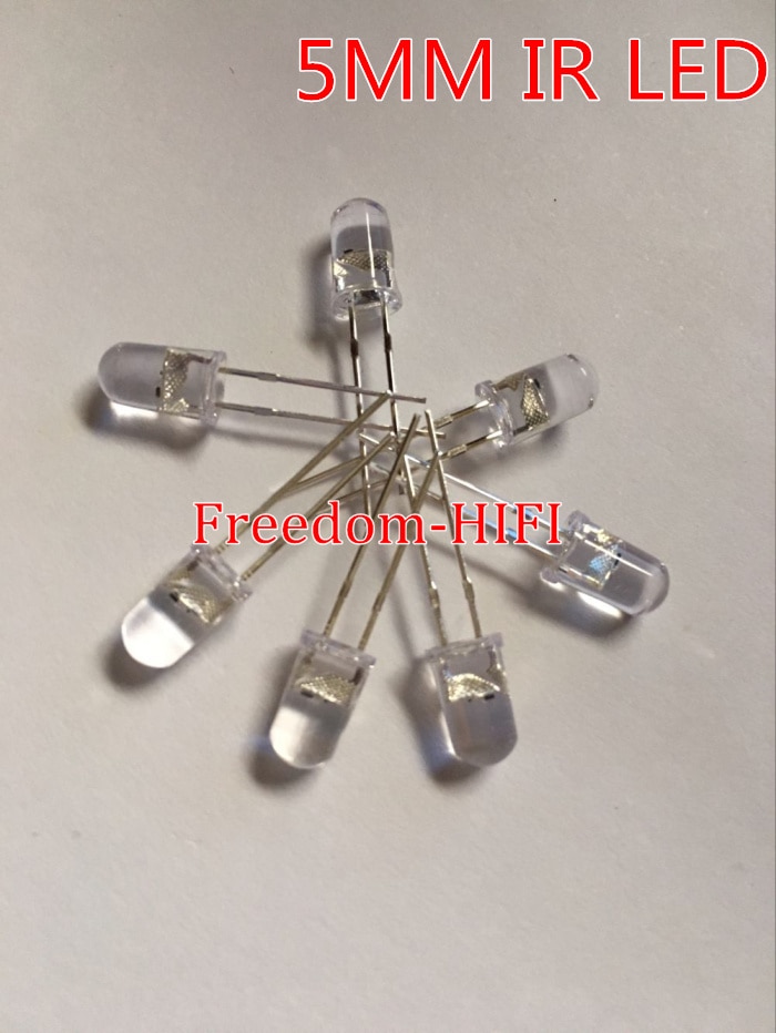 Aftertech® IR 5 mm 100 stks INFRAROOD LED 180 GRADEN VLAKKE KOP 120 ° IRDA INFRAROOD WEERSTANDEN A1B15.A2C48