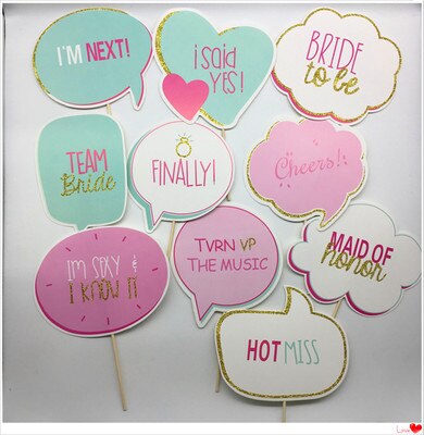 Mr Mrs Just Married Photo Booth Props Wedding Decoration Bridal Shower Bachelorette Party Supplies Bride To Be Photobooth Favors: CC