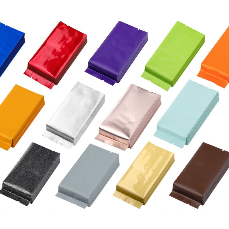 200 teile/los Tee taschen Reinem Aluminium Tasche Wärme Dichtung Verpackung Beutel Lebensmittel Kaffee Tee Tasche 13*5.5*2,5 cm