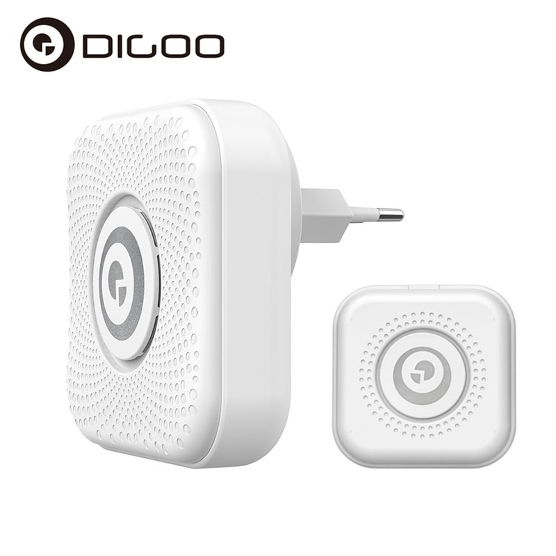 DIGOO DG-PJ16R 433MHz Plug-in Wireless Doorbell Kit 36 Melodies Chime 8 Volume Adjustment 1 Button 1 EU/US Plug Receiver