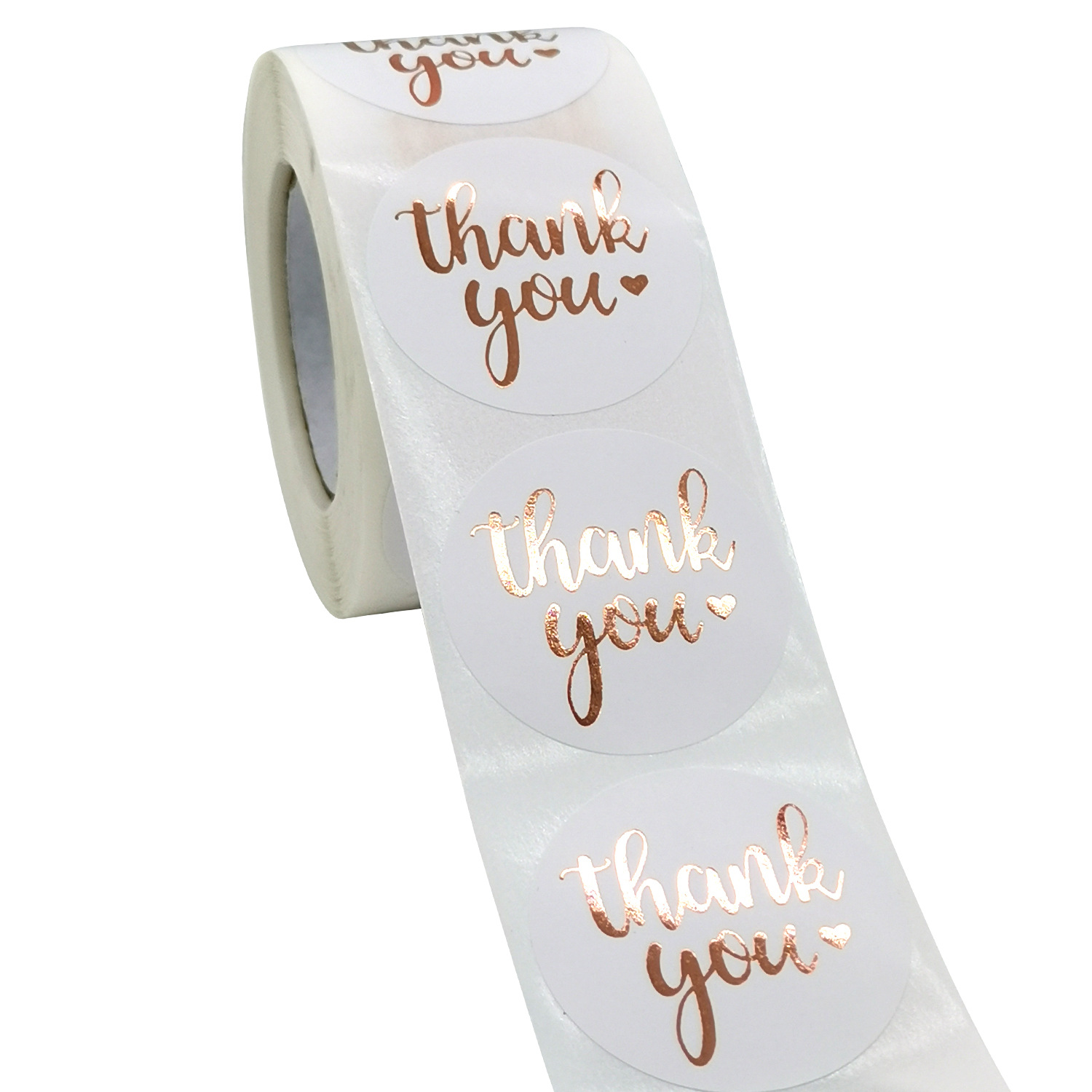 100-500 Uds. Pegatinas 'Gracias' de lámina de oro rosa para pequeñas empresas, sello de , etiquetas de , decoración de sobres
