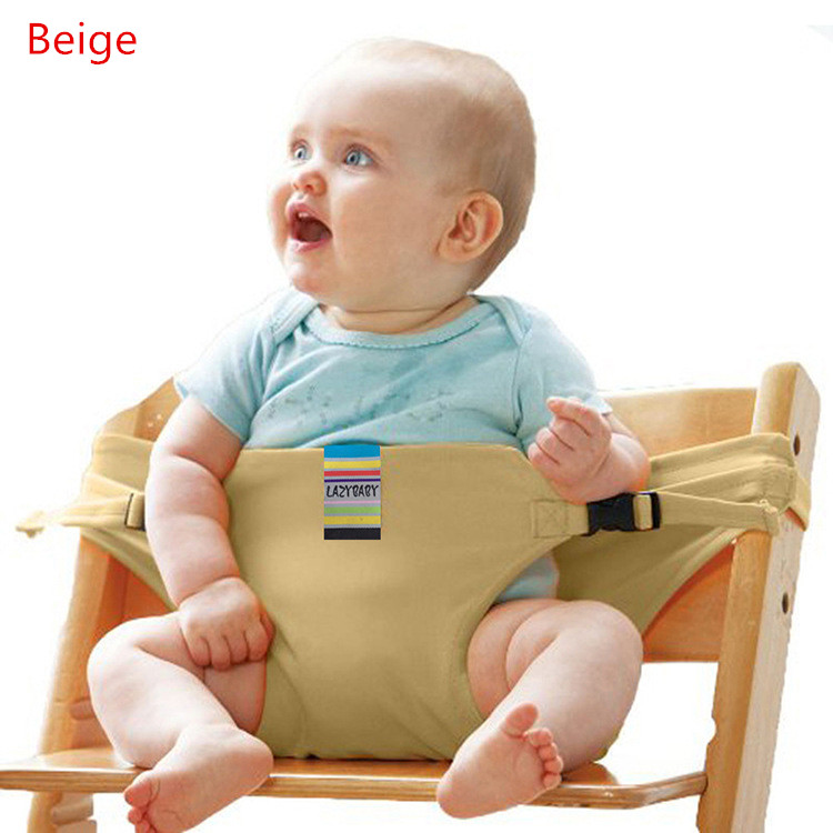 Reine Baumwolle Baby Esszimmer Stuhl Sicherheit Gürtel, Tragbare Sitz Mittagessen Stuhl Sitz strecken wickeln Fütterung Stuhl nutzbar machen Festen Trägern: Beige