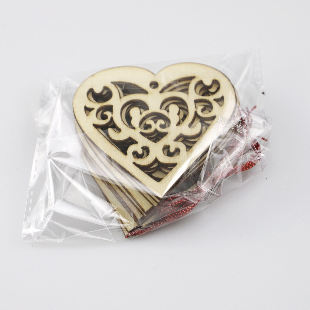 Fournitures de mariage festives en bois, décoration en cœur creux pour la saint-valentin, amour