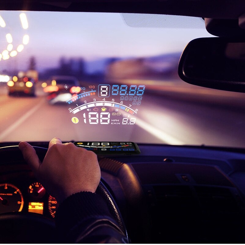 Auto OBDII Car HUD OBD2 Port Head-Up Display Support Most EU&USA Car 5.5'' Head Up Display Car Speed Projector 5