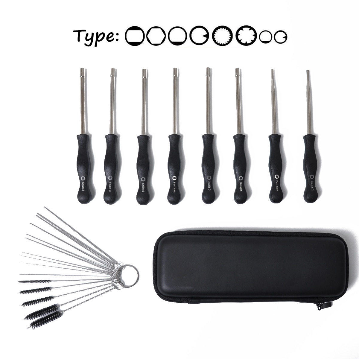 Set of Car Carburetor Adjustment Tool Screwdriver Carburetor Cleaning Kit Carrying Case for Common 2 Cycle Small Engine