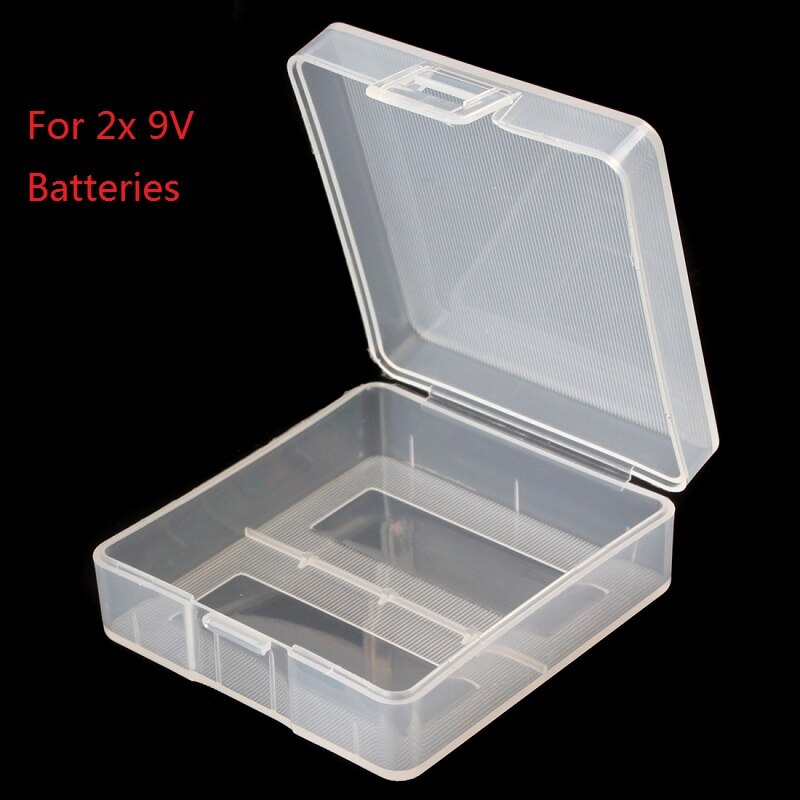 1PC Portable Transparent Hard Plastic Case Holder Battery Storage Box Durable Batteries Storage Case Fit for 2/4 x 26650 Battery: For 2x 9V Batteri