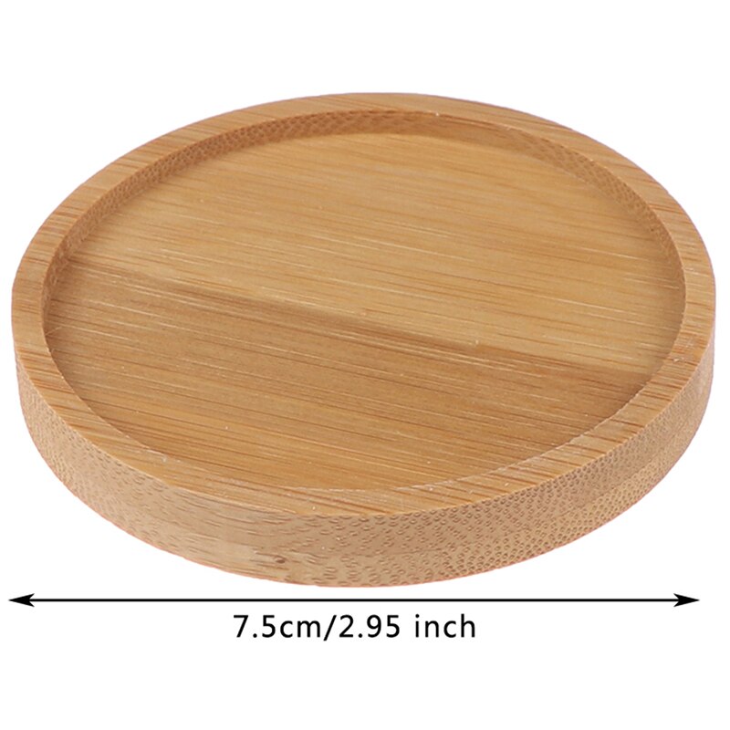 Bamboo Round Square Bowls Plates for Succulents Pots Trays Base Stander Garden Decor Home Decoration Crafts: Round 1