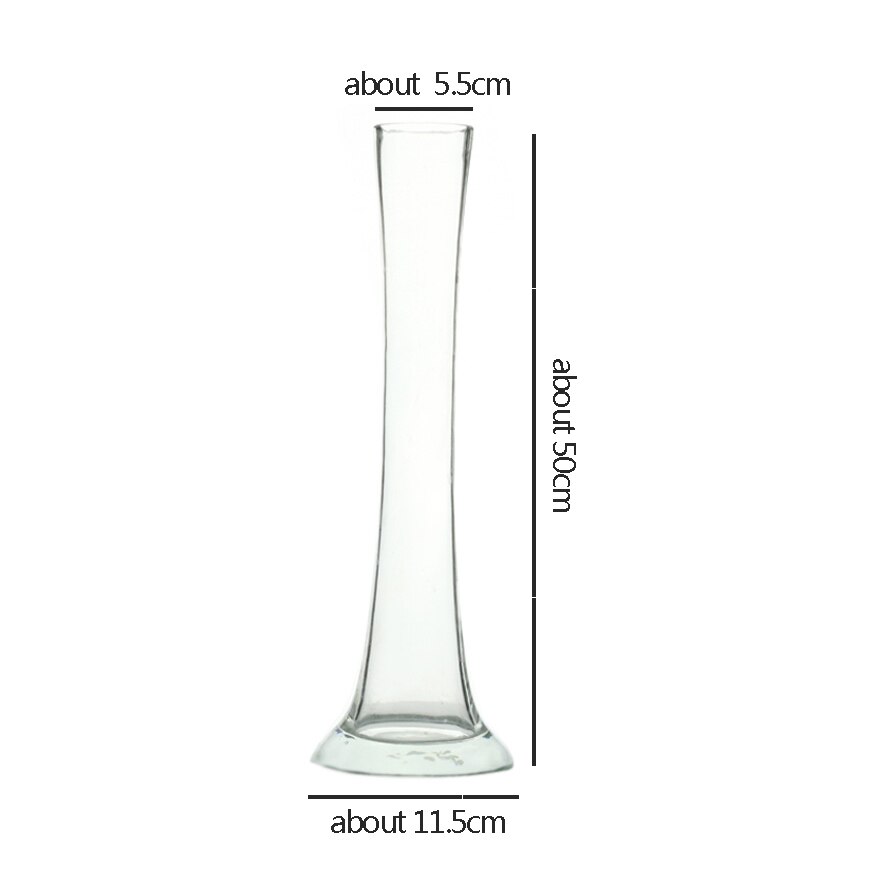 Giemza glas høj vase gennemsigtig hydroponisk luftplante 1pc cylinder rør rundt høje blomstervaser rent værktøj til hjemmet: 50cm