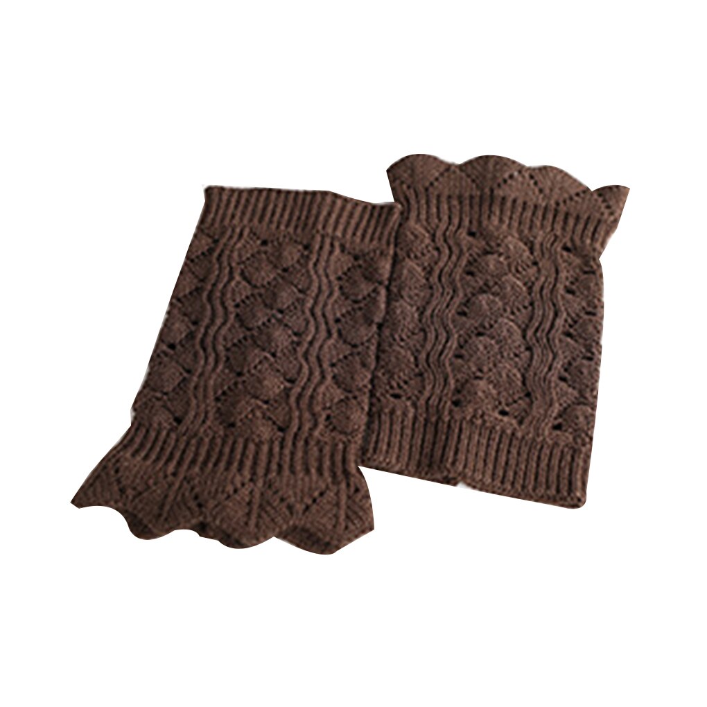 1 Pair Cute Soft Lace Women Girl Winter Leg Warmers Acrylon Crochet Hollow Knit Boot Socks Toppers Cuffs: NO.4