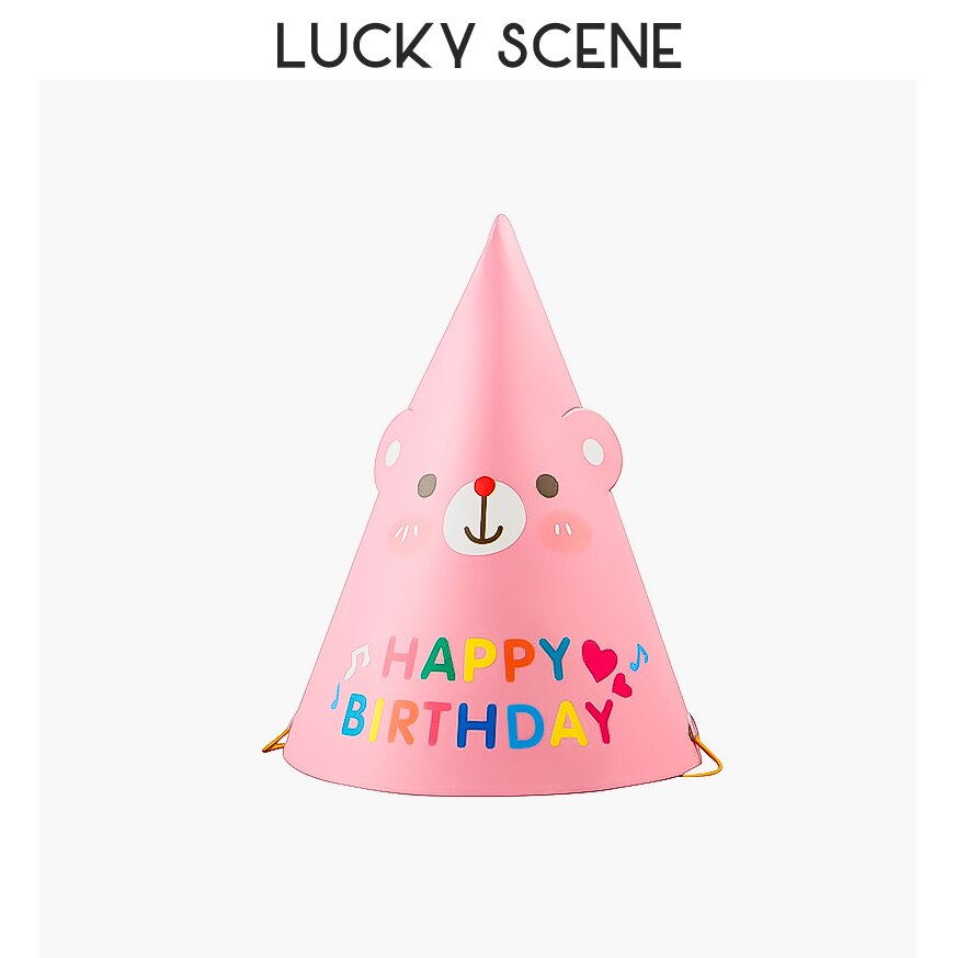 Sombreros de de cumpleaños de animales de dibujos animados de papel para niños, mascotas, adultos, celebración divertida, de cumpleaños, manualidades DIY, suministros para fiestas S00229