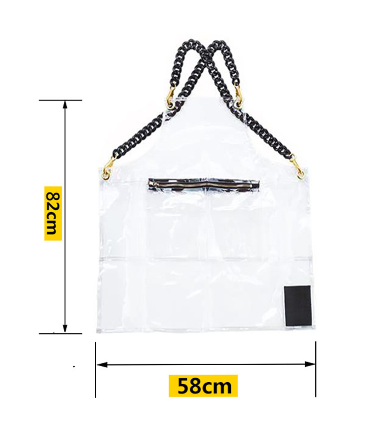 Kapper Waterdicht Schort Clear Transparante Aangepaste Kleur Logo Huis Accessoires Keuken Kapsalon Wasbare Tpu Man Vrouwen Schort