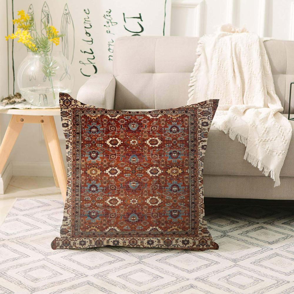 Anders Orange Bruin Anatolian Etnische Oude Turkse 3d Print Sofa Grote Kussensloop Floor Kussenhoezen Verborgen Rits 70X70Cm Gratis: Default Title