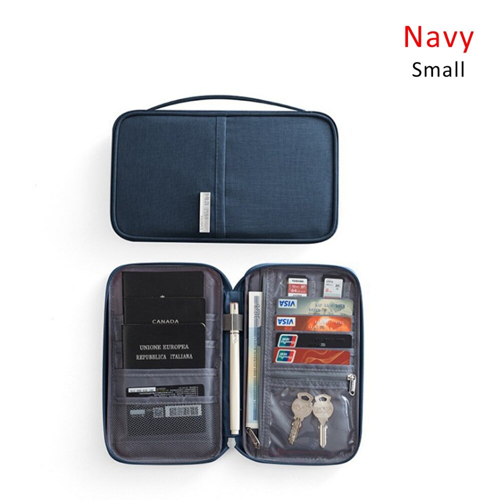 Travel Wallet Family Passport Holder Waterproof Document Case Organizer Card Package Card Holder Travel accessories: Navy Blue Small