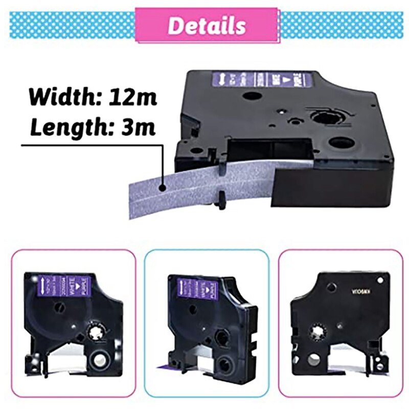 Ruban d&#39;étiquettes Flash pour imprimante, 8 paquets de 12mm, pour DYMO LM-150 160 LM-210D LM-280 LM-350 LP-150 LP-350 PL200