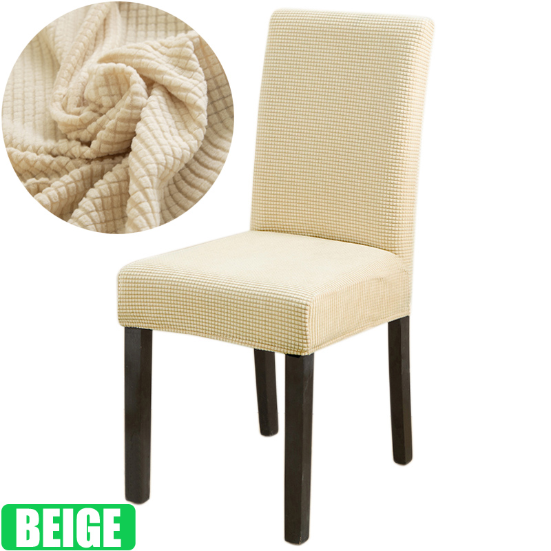 Jacquard Chair Cover for Dining Room Stretch Jacquard Dining Chair Cover Slipcover Elastic Spandex Kitchen Chair Cover: Clear