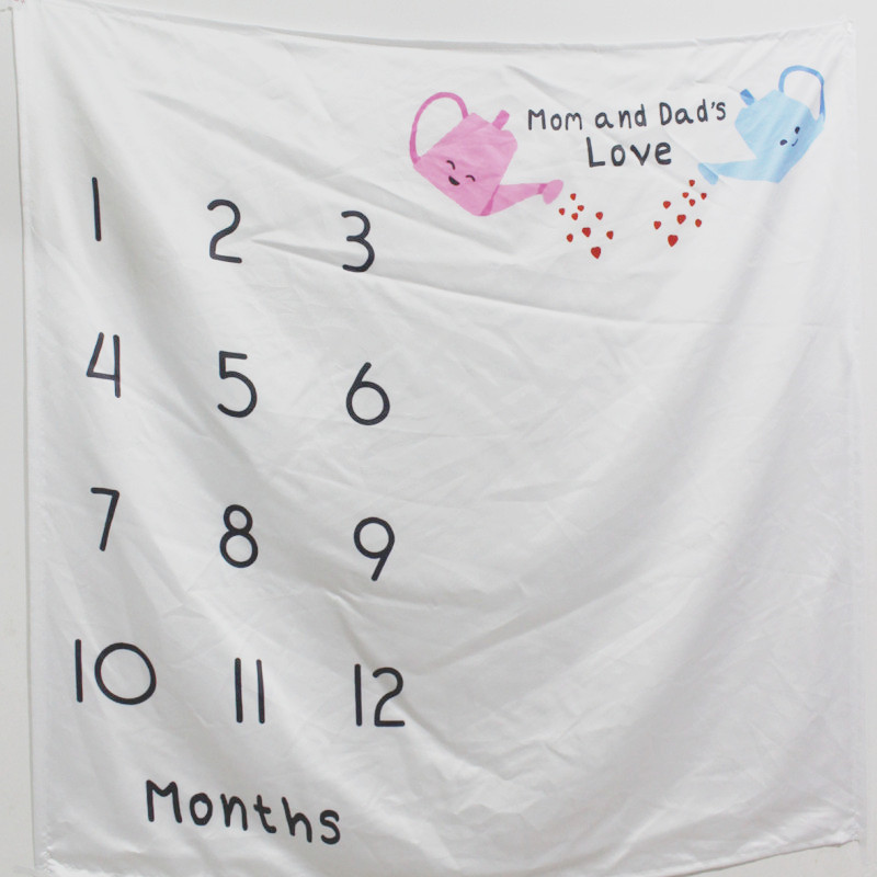 Neugeborenen Baby Monatlichen Wachstum Meilenstein Decke Fotografie Stütze Hintergrund Tuch: 2