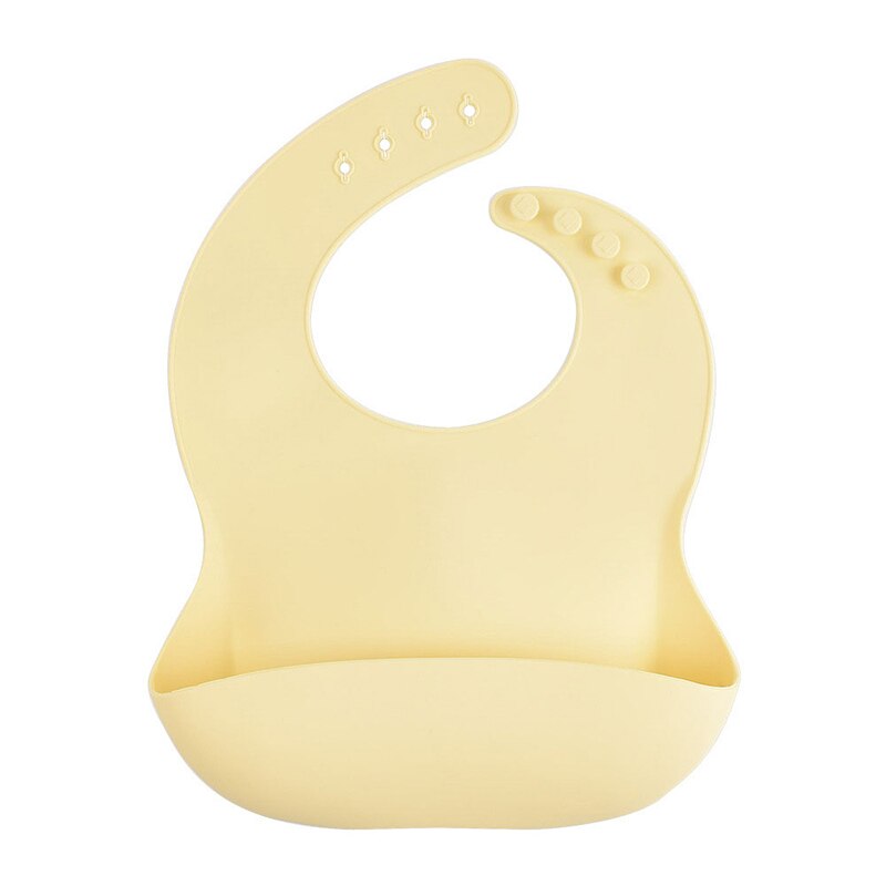 Bavaglino per bambini in Silicone morbido impermeabile tinta unita per bambini ragazza ragazzo bavaglino regolabile per bambini pranzo per bambini roba per l'alimentazione roba per bambini Unisex: yellow