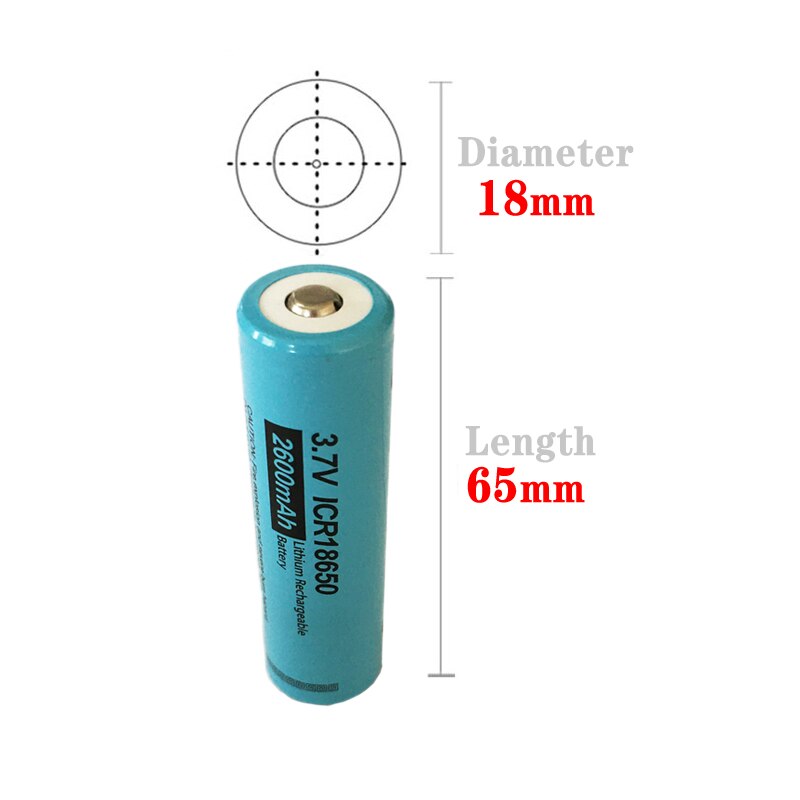 2 PCS PKCELL 18650 li-ion batterie ICR18650 2600 MAH 3,7 V lithium-akku taste top taschenlampe Akkumulator Zelle