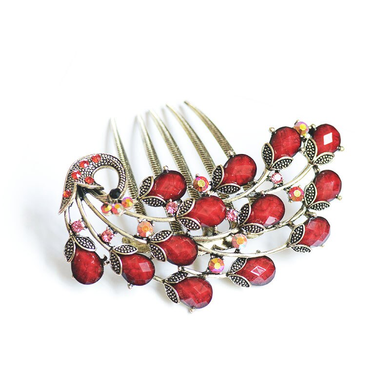 Morkopela vintage pavão pente de cabelo jóias bronze antigo metal grampo de cabelo hairpins mulheres banquete acessórios para o cabelo
