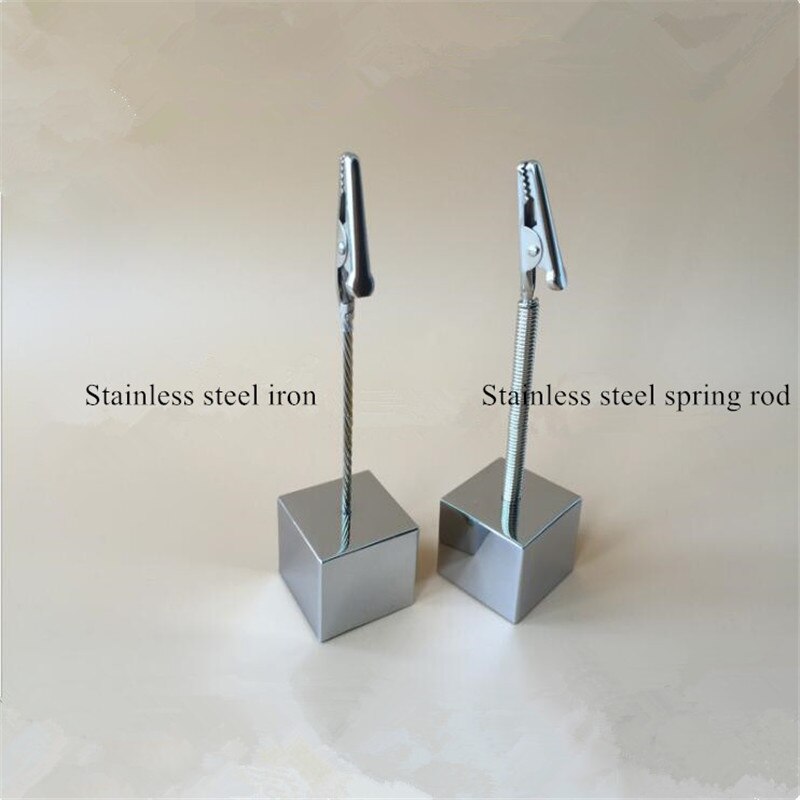 Metal Cube Base Card Note Holder Memo Clips Wedding Place Photo Message Clamps Business Card Holder Stand Office Desk Organizer