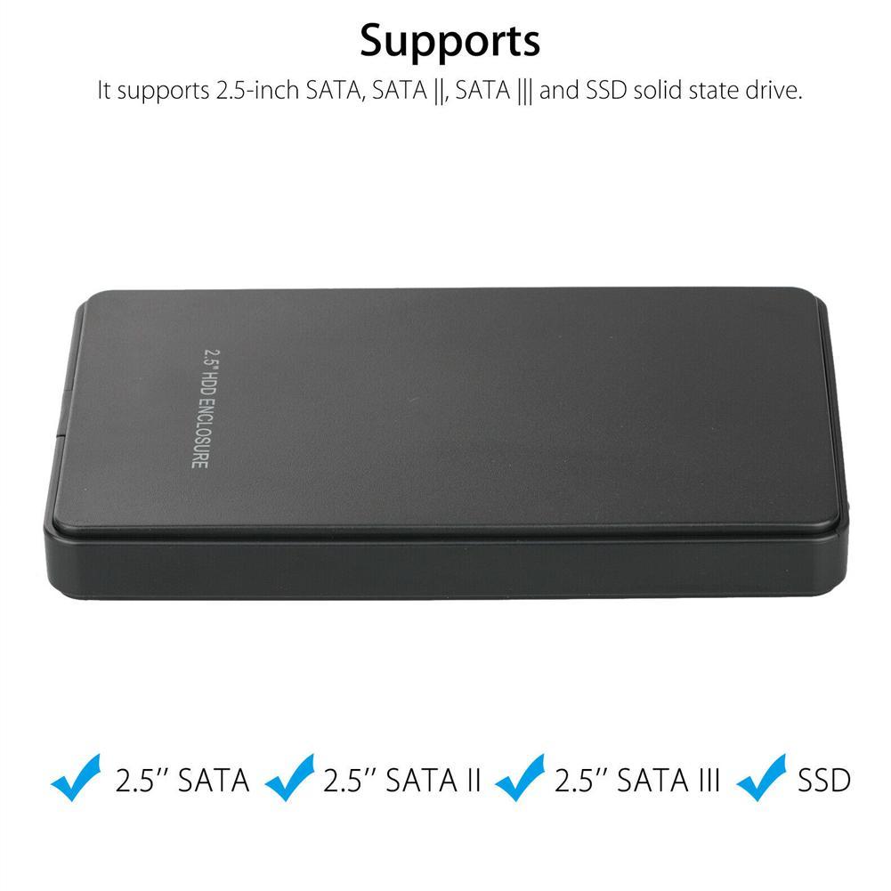 Boîtier de disque dur USB2.0 2.5 pouces Port série SATA SSD 2 to boîtier de boîtier dur Support Mobile externe disque dur U4W0