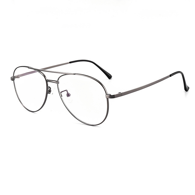 YIMARUILI, gafas de piloto de doble haz a la , montura para hombres y mujeres, gafas graduadas ópticas de titanio puro ultraligeras Retro 2194: Blanco