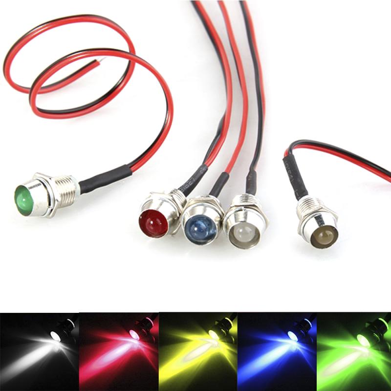 5/10PCS 12v 8mm LED PANEL DASH WARNING LIGHT INDICATOR LAMP Car Truck SUV Boat Motorcycle Signal Lamp Motorcycle Accessories
