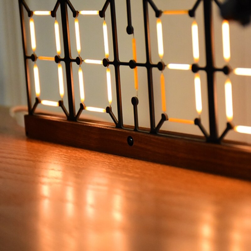 DIY Glow Light Analog Tube Clock Retro LED Color Discoloration Clock Home Digital Hollow Clock