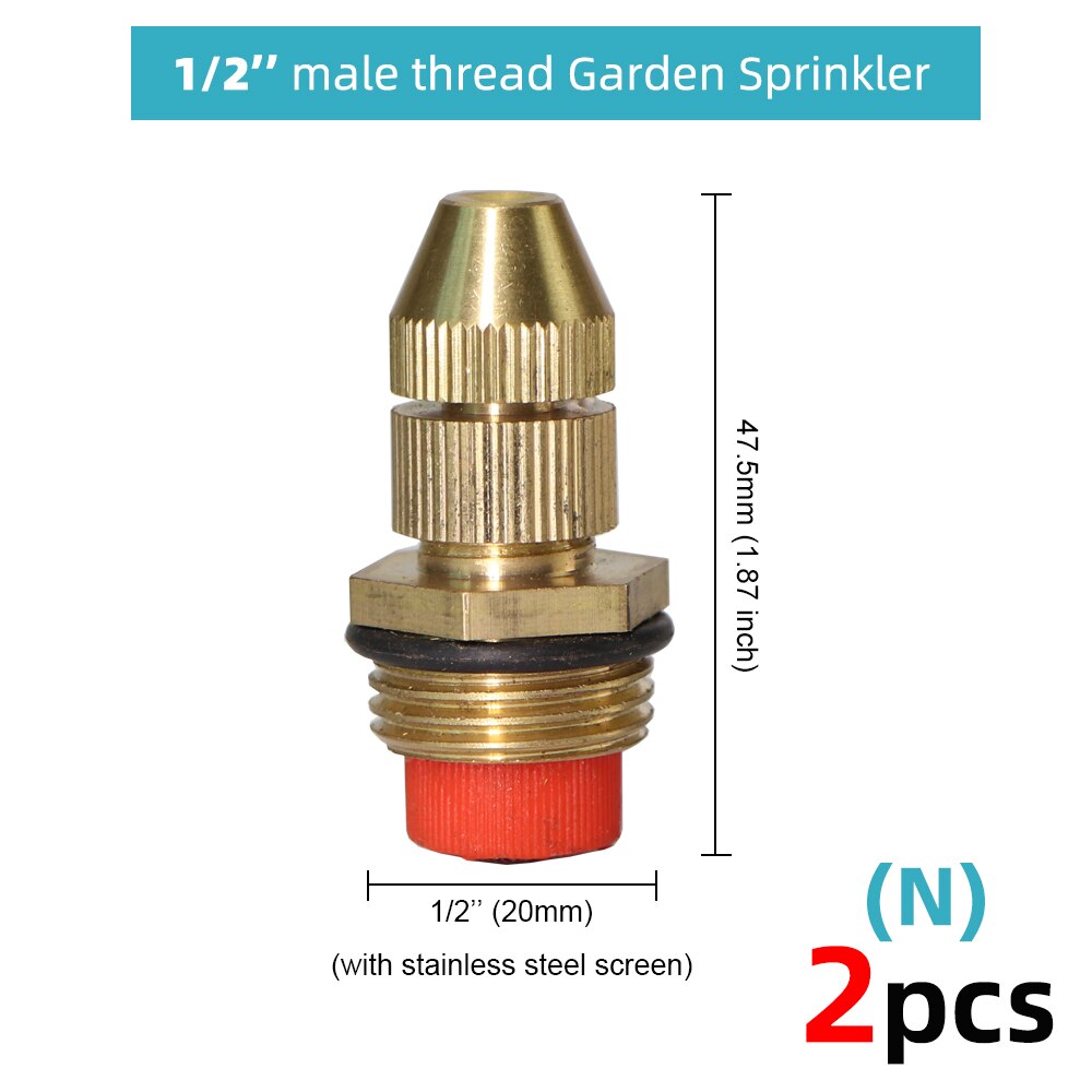RBCFHl-aspersor de niebla de jardín, boquilla de latón, sistema de enfriamiento por nebulización de cobre, rosca de riego, herramientas de riego por niebla: 2pcs - n